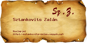 Sztankovits Zalán névjegykártya